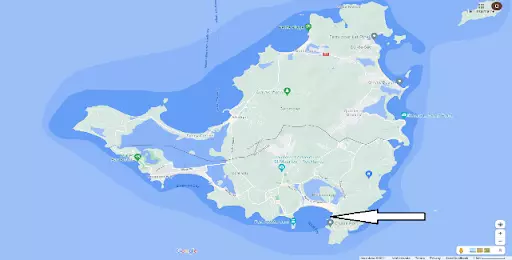 Map showing St Maarten and St Martin ferry connection points